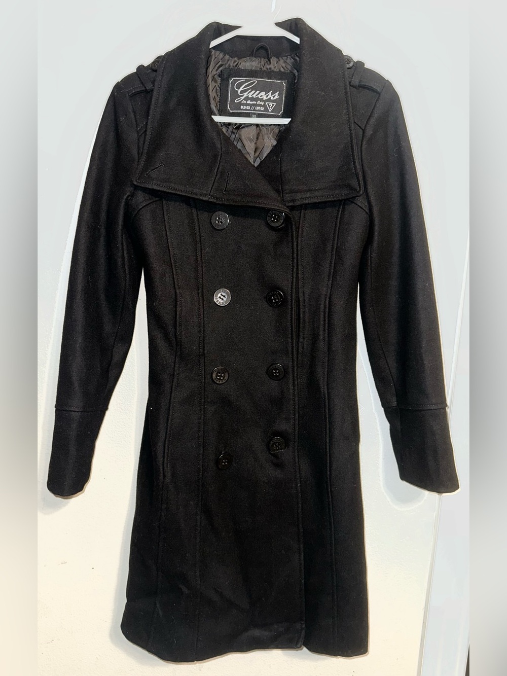 Guess Elegant Black Pea Coat